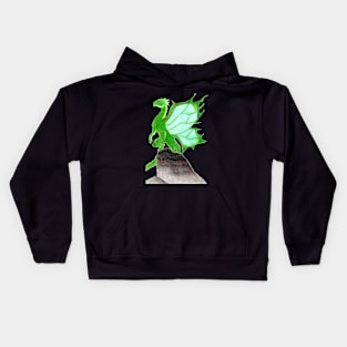 Standing Proud over my Entire Kingdom- Dragon Dark Green Kids Hoodie